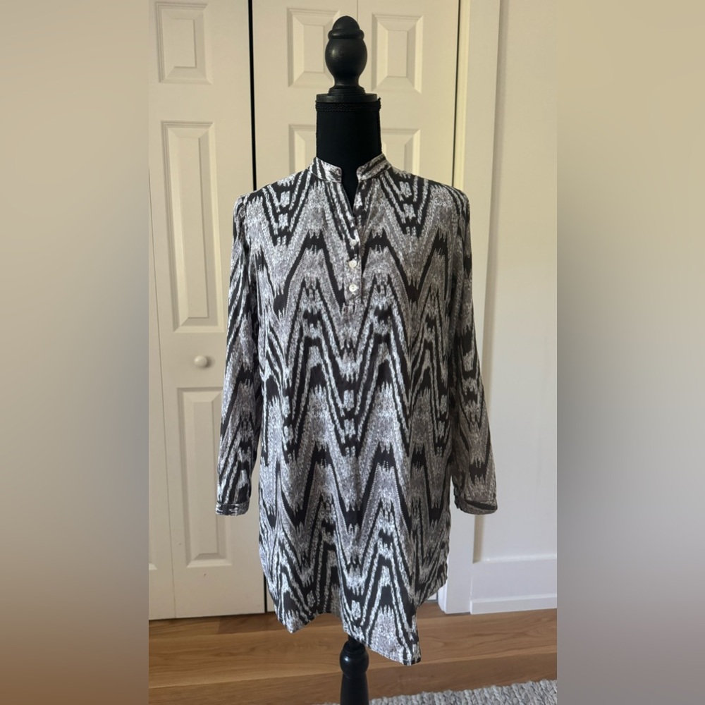 Shiraleah by Anthropologie gray cotton long sleeve lightweight tunic women S